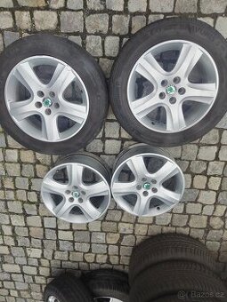 Prodám orig alu 16 škoda Octavia I 5x100 ET 42 letní pneu