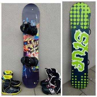 Snowboard STUF včetně vázání, 125 cm + boty