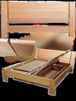 Postel lůžko 180/200 masiv buk (olše) zn. FINES (SK)