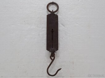 Retro starý kovový mincíř pružinová váha - 25kg