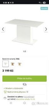 Novy Jídelní stůl Oskar bílá barva 138x79x73.8 cm