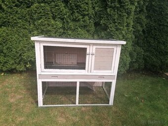Dřevěná králíkárna Stall Lucky s výběhem, 115×65×100 cm