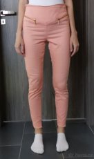 Dámské meruňkové skinny kalhoty s vysokým pasem vel. S