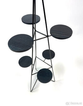 Nový květinový stojan,dřevěné plochy z jasanu,Dark Navy blue