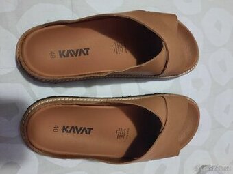 Dámské luxusní kožené pantofle zn. KAVAT Švédsko vel.40