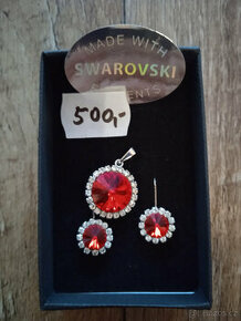 Sada swarovski - červený rubín