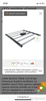 LUMii BLACK 720W LED osvětlení s předřadníkem