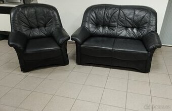 Kožená sedací souprava s křeslem - PRAVÁ KŮŽE