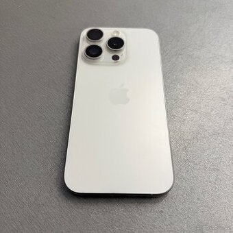 iPhone 15 Pro 256GB white titan, 12 měsíců záruka