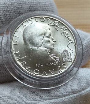 Stříbrná pamětní mince 100kčs Stavovské Divadlo Mozart 1991
