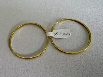 Zlaté náušnice 14K, 3,30 g, průměr 4 cm