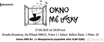 Muzikál Okno mé lásky - 27.9.2025