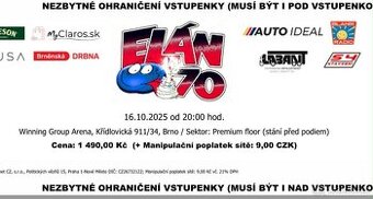 Vstupenky na kapelu Elán v Brně 16.10.2025