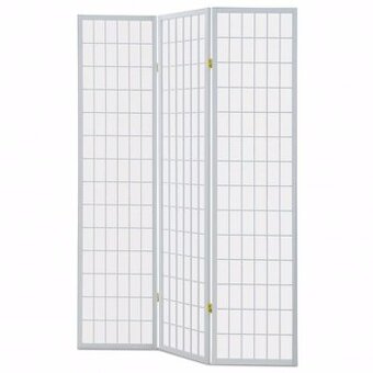 3 dílný paravan barva dřeva bílá