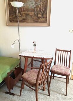 Nabízím sestavu, stolek, židle, světlo a stojánek, již retro