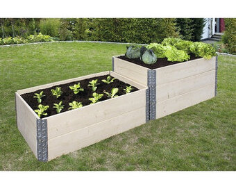 Vyvýšený záhon zástrčný 120 x 80 x 20 cm dřevěný