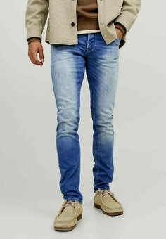 JACK & JONES - SKINNY DENIM KRÁSNÉ PÁNSKÉ DŽÍNY W32/L32 🤩