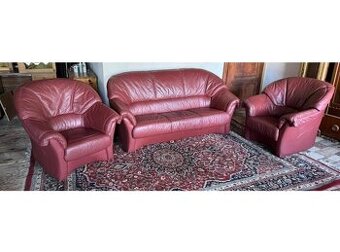 Kožená sedací souprava 3+1+1, 3127