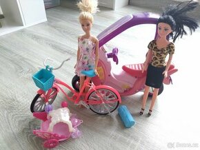 Barbie panenky + kolo, skútr....