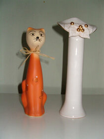 Váza keramika Dudycha Litomyšl, keramika kočka, litomyšlská
