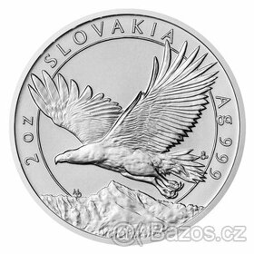 Prodám Stříbrnou 2 Oz minci orel ročník 2023, jen 500 ks