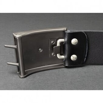 Opasek kožený Český lev 4,5 cm - černý