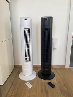 Sloupový ventilátor/větrák s LED displejem - bílý, černý