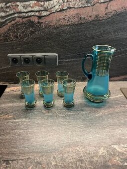 Skleničky a džbán asi Bohemian glass