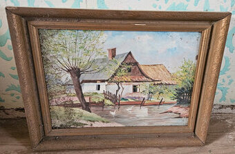 Dřevěný rám - krajina