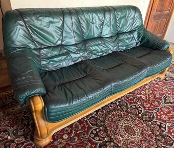 Rustikální kožená sedačka,6086