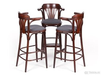 Barové židle TON v perfektním stavu, 3 ks