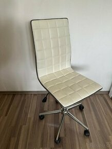 Kancelářská židle / křeslo otočná bílá krémová