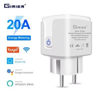 Značková WiFi chytrá zásuvka GIRIER s měřením spotřeby 20A