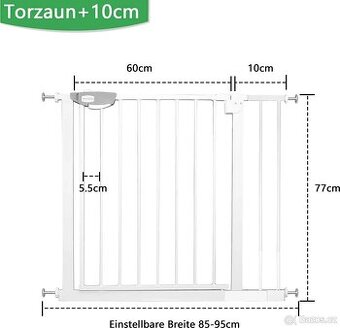 Dětská bezpečnostní brána, šířka 85-95 cm