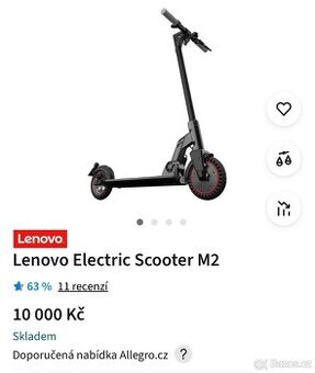 Elektrokoloběžka Lenovo Electric Scooter M2