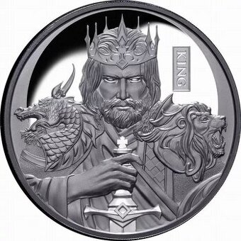 Stříbrná mince 1 Oz The King of Chess, 2023 Black PROOF