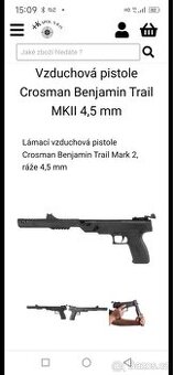 Vzduchová pistole Crosman benjamin Trail MKll