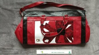 KOŽENÁ CESTOVNÍ TAŠKA - s květem