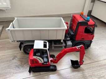 Bruder Mercedes Benz Arocs kontejner s minibagrem