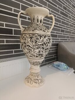 Exkluzivní interiérová keramická váza 70 cm, ručně vyráběná