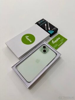 Apple iPhone 15 128GB Green - PĚKNÝ STAV - ZÁRUKA