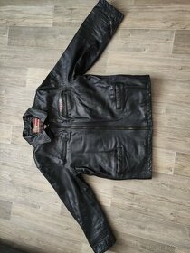 Černá kožená pánská bunda