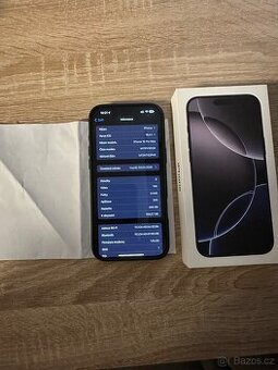 Prodám iPhone 16Pro Max 256GB Black Titanium