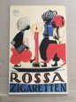 Stará ručně malovaná cedule na dřevě - cigarety ROSSA