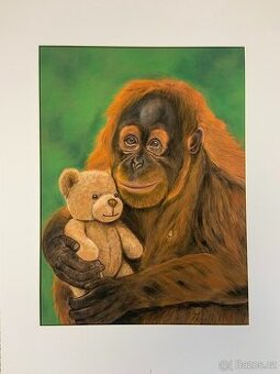 Obraz Něžné objetí, pastel