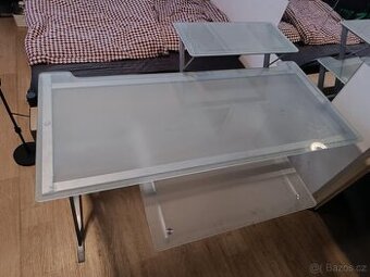 Skleněný psací / pracovní / PC stůl