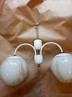 Retro dvojitý lustr – skleněné koule
