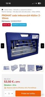 PROMAT sada imbusových klíčů 2-10mm