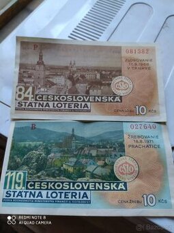 Losy CS státní loterie cca 1968-78