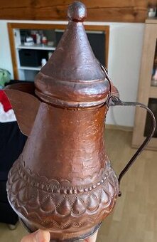 Prastarý Měděný džbánek velmi starý / historie -